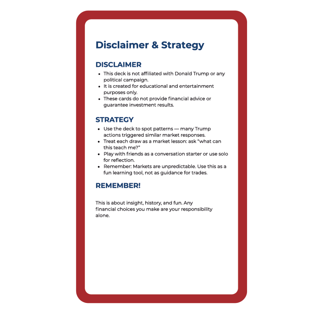 Tump Market Trends: Political & Market Trigger Deck